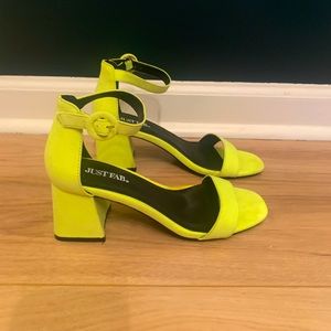 Neon heeled sandals